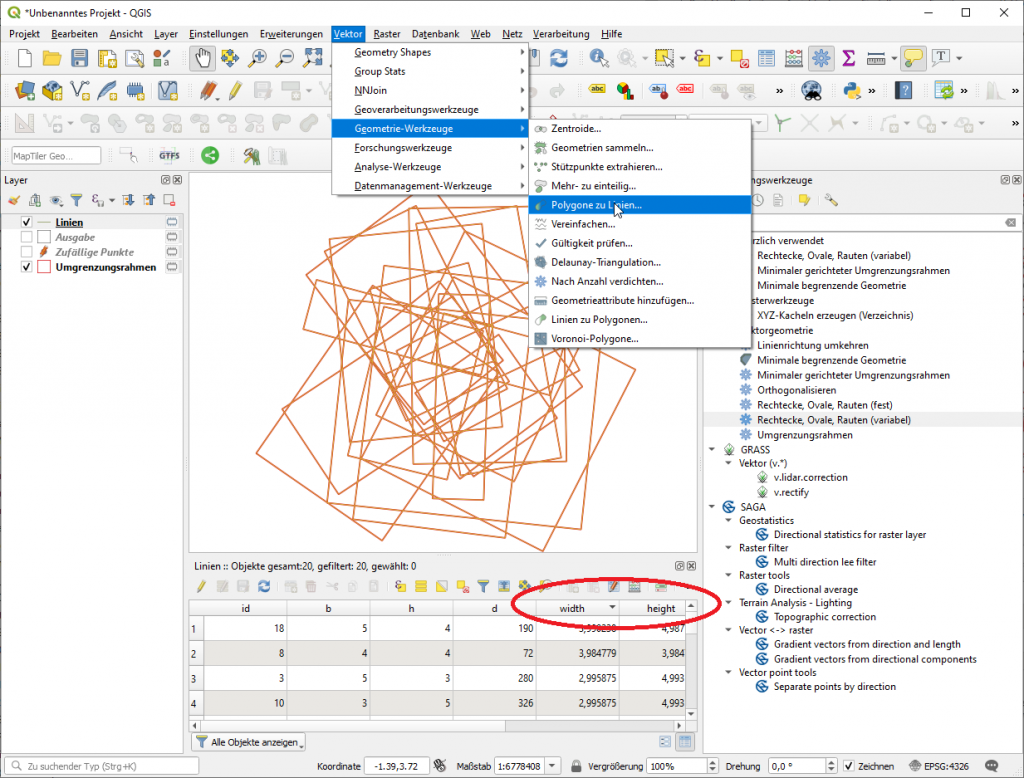 Qgis Tipp L Nge Und Breite Eines Polygons Geoobserver