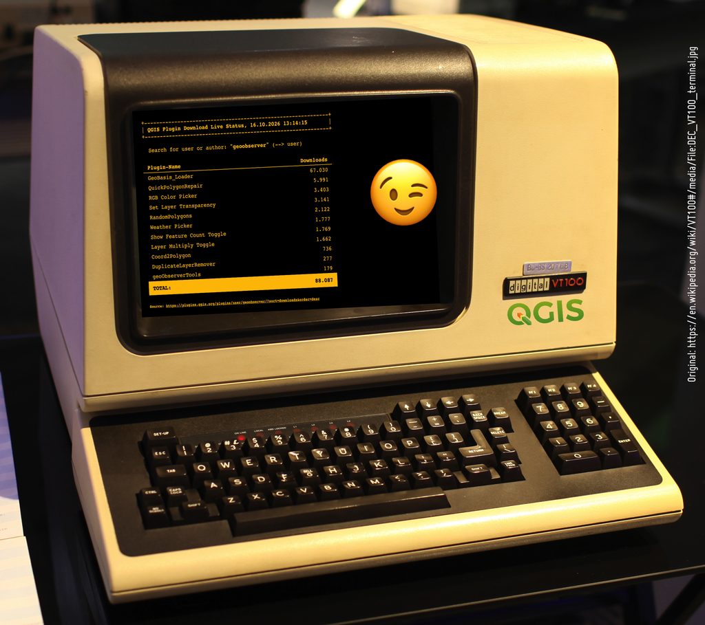 #geoObserver - PHP-Skript: „QGIS Plugin Download Live Status“